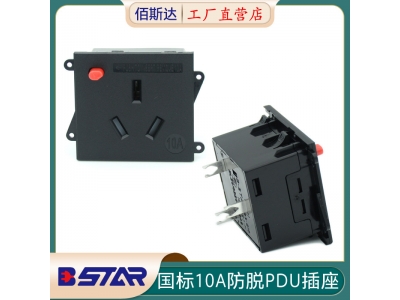 BS-G10-1AB-2248Y国标10A 250V 按键防脱互扣TR插座